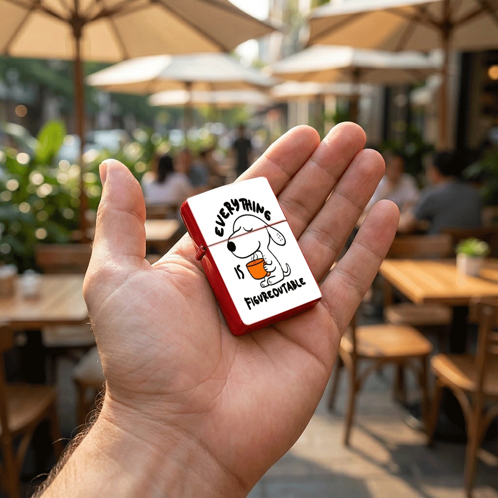 Flip Top Lighter Cute Dog Hold - đánh giá và giá Vintage Cartoon Collectible