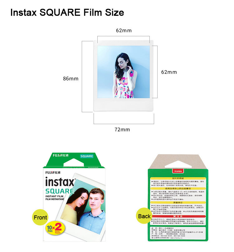 Instax Square Phim Viền Trắng  - đánh giá và giá Instant Film Pack