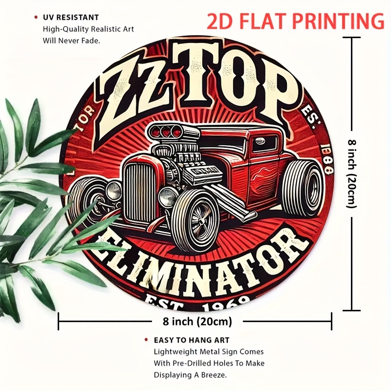 2D Flat, 1pc ZZ Top Eliminator - đánh giá và giá Vintage Collectible Signs