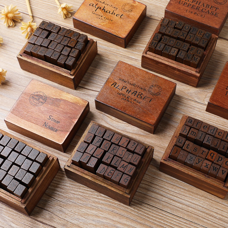 28Pcs/Box Alphabet Stamps Vint - đánh giá và giá Vintage Collectible Stamps